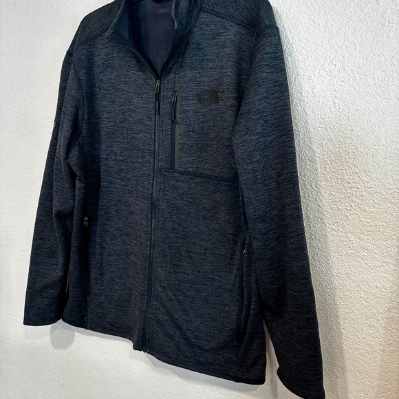 North Face Full Zip Sweatshirt Slate Gray Blue Zip Pockets EUC Mens Size Large - Picture 7 of 8